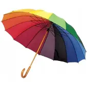 Parasol XL Rainbow lange handmatige paraplu - 16 panelen