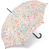 Benetton Automatische Paraplu Dames Wit met Hartjes - 59040