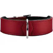Hunter - Halsband Basic - Hondenhalsband Halsumfang 46-53 cm, rood/zwart