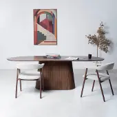 Giga Meubel Eettafel Salvador Walnoot Ovaal 200cm