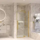 Sanivo Nisdeur set vigo 110x200 geborsteld goud messing