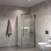 Sanivo Douchecabine suno helder glas met gunmetal profiel