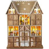 Wellhome Led-adventskalender Van Multiplex Met Doosjesset En Lichtjes