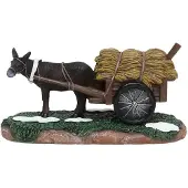Santaville Donkey with Haycart Polyresin 14cm