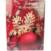 Azoza 24-delige Dames Kerst Adventskalender Sieraden Bedels voor haar Rood