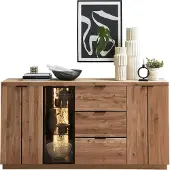 Wohn-Concept Donna dressoir wild eiken massief hout/ echt kurk Bianco gefineerd