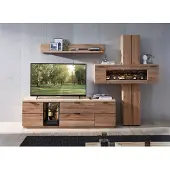 Wohn-Concept Woonconcept Donna tv-kast/woonwand van massief wild eikenhout met fineer van echt kurk in de kleur Bianco