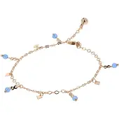 NAEMI Voetsieraden pastelblauw / rose-goud