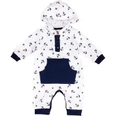 Makoma Rompertje/body donkerblauw / wit