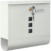 Monzana Brievenbus Wit Staal 30,5x10x33,5cm