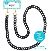 Zanae Mineral Telefoon Draagkoord Ketting Marble Zwart