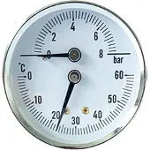 U-Tube Systems Verdeler-onderdelen Thermo-/manometer, aanvoerbalk (open kunststof verdeler)