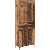 vidaXL Highboard 2 st Oud Hout 69,5 x 34 x 180 cm Bewerkt hout
