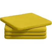 vidaXL Zitkussens 4 st Fluweel Geel 40 x 40 x 3 cm