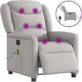 Syfax Massagestoel elektrisch verstelbaar stof wolk grijs