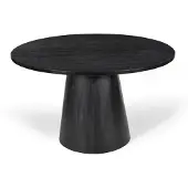 Molecule Tommy ronde eettafel 130 cm zwart mangohout met centrale poot
