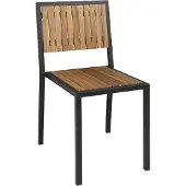 Bolero stalen en acaciahouten stoelen zonder armleuningen DS150