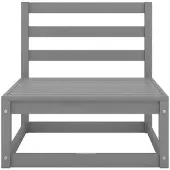 vidaXL 2-delige Loungeset met kussens massief grenenhout grijs