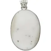 MOOYE ® - Collectie Zilveren Dendriet Opaal edelsteen ovaal XL hanger