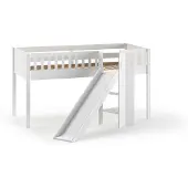 Vipack Scott halfhoogslaper h115cm met glijbaan 90 x 200 cm wit