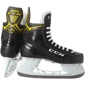 CCM - Supertacks 9355 - IJshockeyschaatsen - Schaatsen Heren - Volwassenen - Zwart - Verstevigde Support & RVS Speedblade - Regular Fit - Maat EU 48