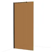 Maxaro Diamond Inloopdouche | 100 cm Mat zwart Bronsglas Vaste wand