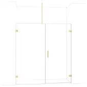Maxaro Diamond Douchedeur | 185 cm Lichtgoud Helder glas Draaideur