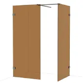 Maxaro Diamond Inloopdouche | 90x90 cm Zwart metaal Bronsglas 2 vaste wanden