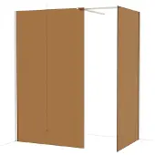 Maxaro Diamond Inloopdouche | 120x100 cm Rvs Bronsglas 2 vaste wanden