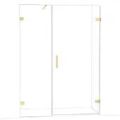Maxaro Diamond Douchedeur | 145 cm Lichtgoud Helder glas Draaideur