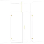 Maxaro Diamond Douchedeur | 145 cm Lichtgoud Helder glas Draaideur