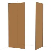 Maxaro Diamond Inloopdouche | 90x90 cm Chroom Bronsglas 2 vaste wanden