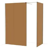 Maxaro Diamond Inloopdouche | 120x90 cm Rvs Bronsglas 2 vaste wanden