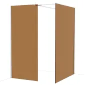 Maxaro Diamond Inloopdouche | 140x90 cm Chroom Bronsglas 2 vaste wanden