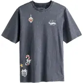 Next Shirt 'Weihnachten' donkergeel / grijs / rood / wit