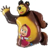 Grabo Folieballon 'Peppa Pig en Teddy'- hartvormig- zonder vulling
