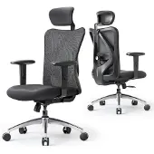 Sihoo M18 Ergonomische Bureaustoel - Ademend Mesh - Verstelbare Hoofd&Lendensteun - Bureaustoelen voor Volwassenen tot 150kg - Kantoor/Thuis/Gaming - Zwart