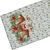 Unique living Kerst Tafelloper Filip Kerstdieren 45x150cm