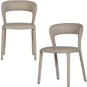 Woood Noble Eetkamerstoelen - Polyester - Taupe - Set van 2