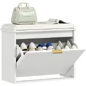 HOMCOM schoenenbankje van MDF, 62x26x47,5 cm, wit.