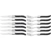Blackwell Steakbestek Laguiole – Steakmessen & Steakvorken (Pakkahout)