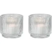 Stelton Pilastro theelichthouder H6cm D6.5cm set van 2 helder