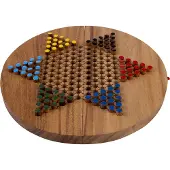 Engelhart Chinese Checkers Round - Maat XL – Houten Strategiespel – 2 tot 6 Spelers – Sterrenhalma Bordspel –