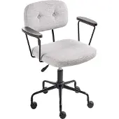 Beliani ALGERITA - Bureaustoel - Lichtgrijs - Polyester