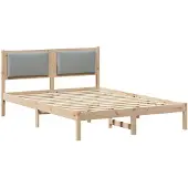 vidaXL Bedframe Lichtgrijs 150 x 200 cm Massief grenenhout