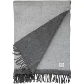 ERNST plaid met franjes 130x170 cm Donkergrijs-wit
