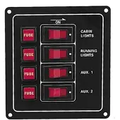 PLASTIMO 4 Circuit Breaker Switch Panel Transparant