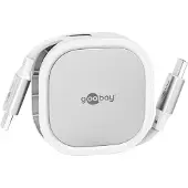 Goobay USB-C uittrekbare kabel | USB2.0 | 15W | wit | 1 meter