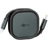 Goobay USB-C uittrekbare kabel | USB2.0 | 15W | zwart | 1 meter