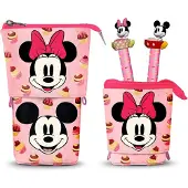 KARACTERMANIA - Disney Minnie Mouse Muffin-Schattige Pennenzak - 2 Uitwisbare Gelpennen. Roze